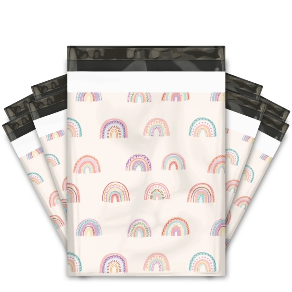 10 Boho Rainbow Polymailers